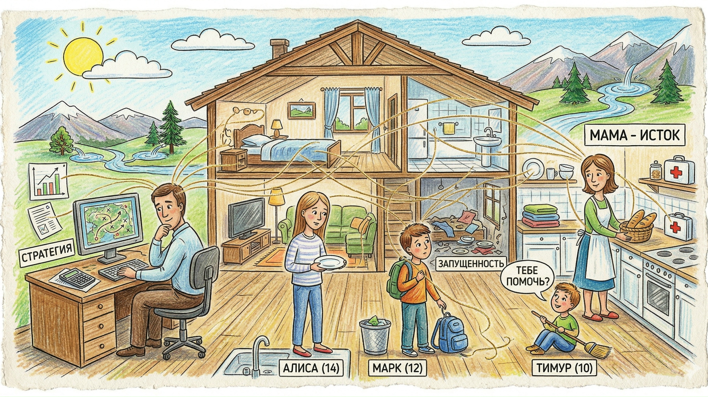 Иллюстрация к истории «Дом, который держался на невидимых нитях»