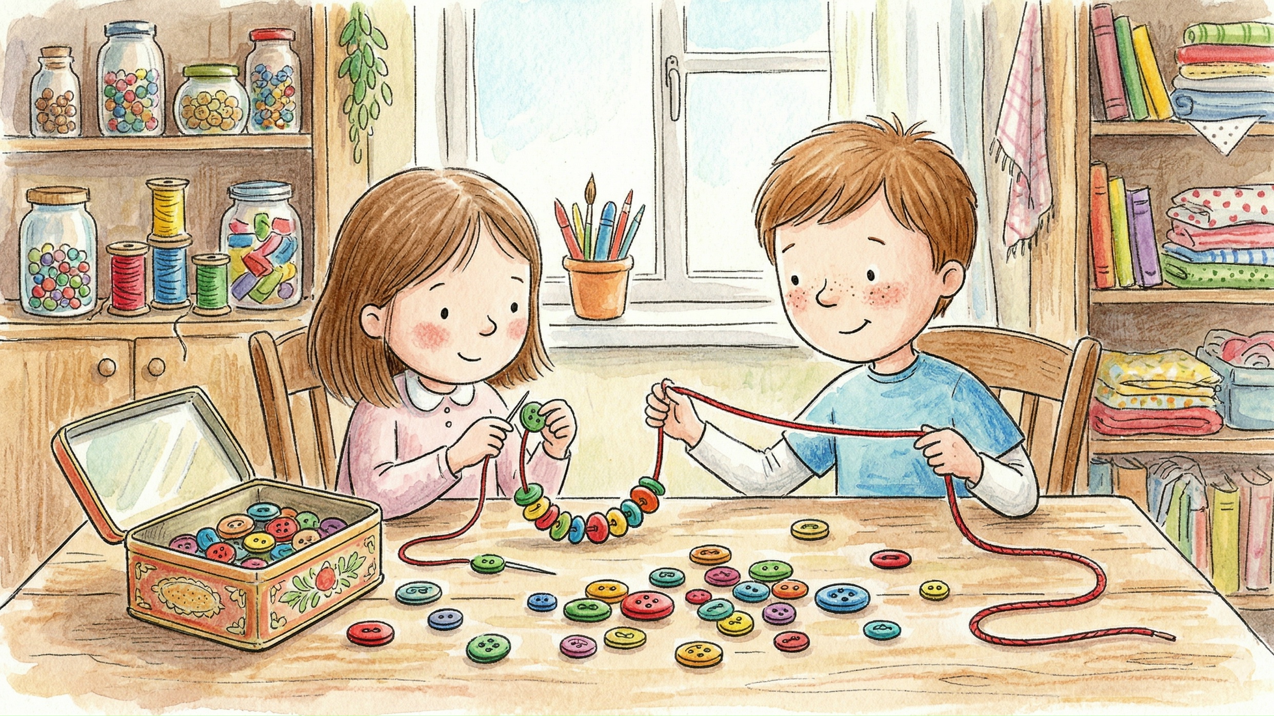 Иллюстрация к истории «Коробка с пуговицами»