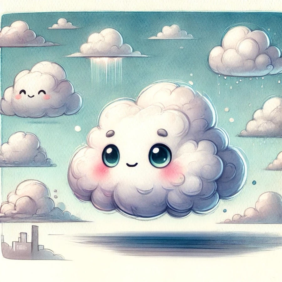 Иллюстрация к истории «Облачко, которое боялось грозы»
