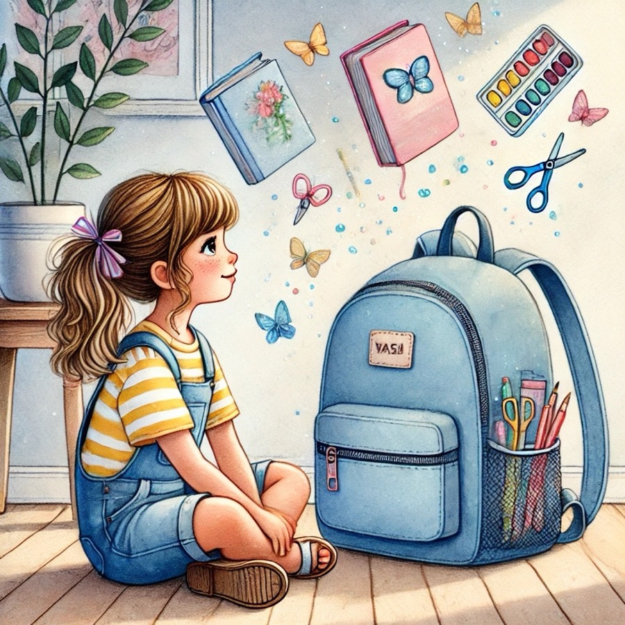 Иллюстрация к истории «Портфель-непоседа»