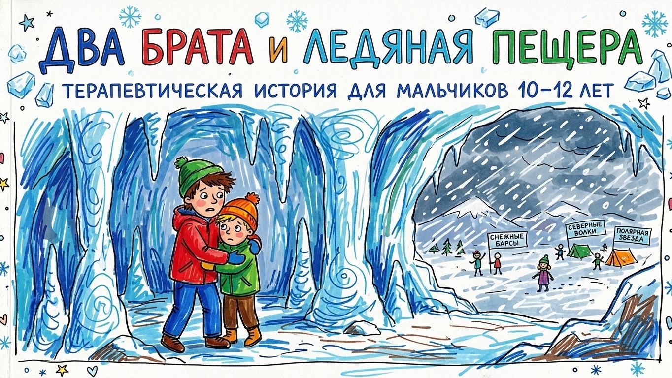 Иллюстрация к истории «Два брата и ледяная пещера»